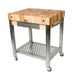 John Boos CUCT24 Cucina Technica Cart, Stainless Undershelf, 4" Rock Maple Top, 30 x 24"-cityfoodequipment.com