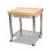 John Boos CUCT34 Cucina Technica Cart, Stainless Undershelf, 2 1/4" Rock Maple Top, 30 x 24"-cityfoodequipment.com
