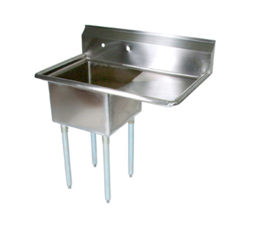 John Boos E1S8-1824-14R24 44 1/2" 1 Compartment Sink w/ 18"L x 24"W Bowl, 14" Deep-cityfoodequipment.com