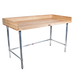 John Boos DSB14 96" Maple Top Bakers Table w/ 4" Splash & Open Base, 36"D-cityfoodequipment.com