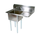 John Boos E1S8-24-14R24 50 1/2" 1 Compartment Sink w/ 24"L x 24"W Bowl, 14" Deep-cityfoodequipment.com