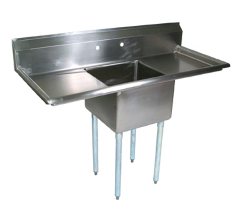 John Boos E1S8-24-14T24 72" 1 Compartment Sink w/ 24"L x 24"W Bowl, 14" Deep-cityfoodequipment.com
