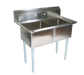 John Boos E2S8-1620-12 37" 2 Compartment Sink w/ 16"L x 20"W Bowl, 12" Deep-cityfoodequipment.com
