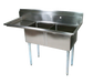 John Boos E2S8-1620-12L18 52 1/2" 2 Compartment Sink w/ 16"L x 20"W Bowl, 12" Deep-cityfoodequipment.com