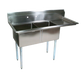 John Boos E2S8-18-12R18 56 1/2" 2 Compartment Sink w/ 18"L x 18"W Bowl, 12" Deep-cityfoodequipment.com