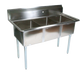 John Boos E3S8-18-12 59" 3 Compartment Sink w/ 18"L x 18"W Bowl, 12" Deep-cityfoodequipment.com