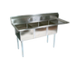 John Boos E3S8-1014-10R15 47 1/2" 3 Compartment Sink w/ 10"L x 14"W Bowl, 10" Deep-cityfoodequipment.com