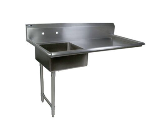 John Boos EDTS8-S30-60UCL 60" Undercounter Soiled Dishtable w/ 18 ga Stainless Legs, L to R-cityfoodequipment.com