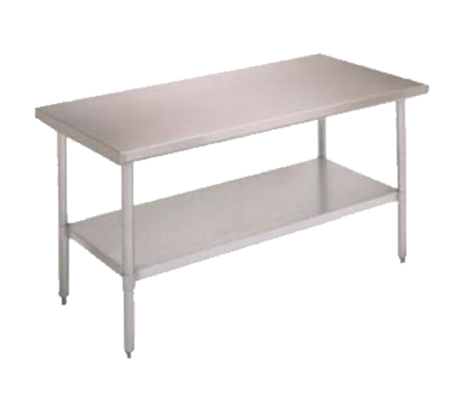 John Boos FBLS4830 48" 18 ga Work Table w/ Undershelf & 430 Series Stainless Flat Top-cityfoodequipment.com