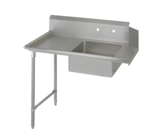 John Boos EDTS8-S30-L72 72" Soiled Dishtable w/ Galvanized Legs & 18 ga Stainless Top, L to R-cityfoodequipment.com