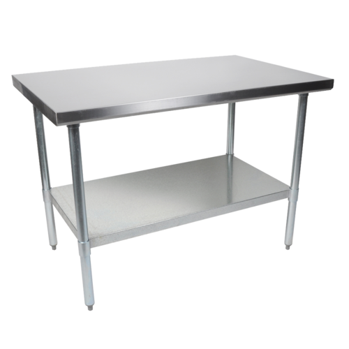 John Boos FBLG3024 30" 18 ga Work Table w/ Undershelf & 430 Series Stainless Flat Top-cityfoodequipment.com