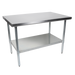 John Boos FBLG6024 60" 18 ga Work Table w/ Undershelf & 430 Series Stainless Flat Top-cityfoodequipment.com