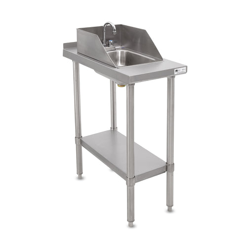 John Boos EFT8-3015SSK-S-X Equipment Filler Table w/ Drop In Sink, Rear Upturn, 15x30-cityfoodequipment.com