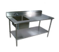 John Boos EPT8R5-3072GSK-L 72" Work Table w/ (1) Left Bowl & Deck Mount Faucet, Galvanized Legs-cityfoodequipment.com