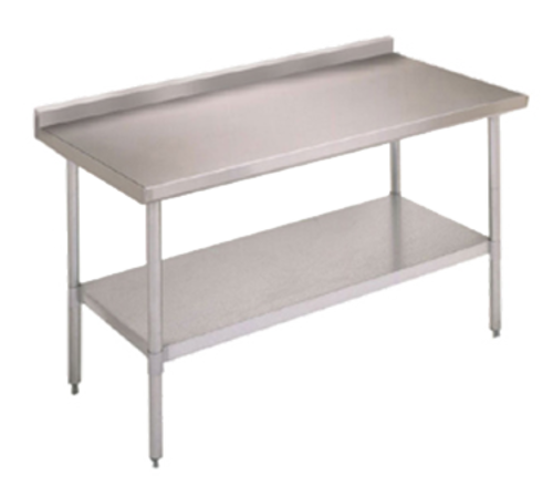 John Boos FBLGR5-9624 96" 18 ga Work Table w/ Undershelf & 430 Series Stainless Top, 5" Backsplash-cityfoodequipment.com