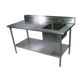 John Boos EPT8R5-3072GSK-R 72" Work Table w/ (1) Right Bowl, Galvanized Legs-cityfoodequipment.com