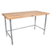 John Boos HNB12 1 3/4" Maple Top Work Table w/ Open Base, 120"L x 30"D-cityfoodequipment.com