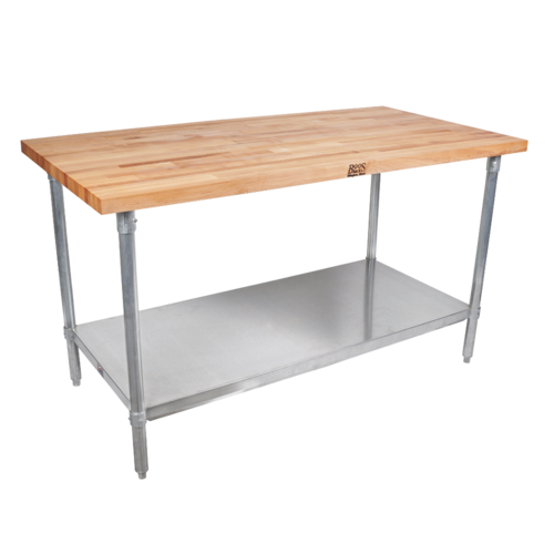 John Boos HNS19 1 3/4" Maple Top Work Table w/ Open Base, 84"L x 36"D-cityfoodequipment.com