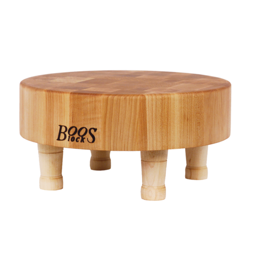 John Boos MCR1 Chopping Block, Maple, 4 Wooden Feet, 12" Dia x 3" Thick-cityfoodequipment.com