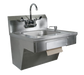 John Boos PBHS-ADA-P-STD Splash Mount Hand Sink w/ Gooseneck Faucet, 4" On-Center, 14 x 10 x 5" Bowl-cityfoodequipment.com