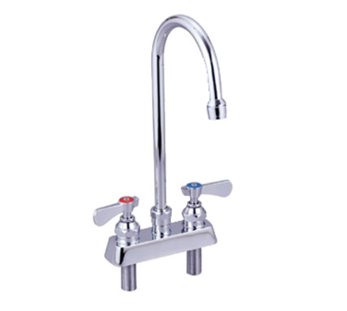 John Boos PBF-4DM-8GLF Deck Mount Faucet - 8" Gooseneck Spout, 4" Centers-cityfoodequipment.com