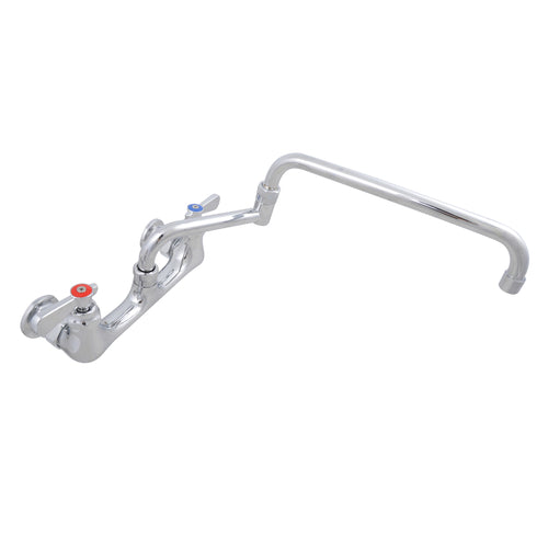 John Boos PBF-18-DJSLF Splash Mount Faucet w/ 18" Double Jointed Swing Nozzle-cityfoodequipment.com