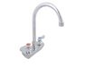 John Boos PBF-4SM-5GLF Splash Mount Faucet - 6" Gooseneck Spout, 4" Centers-cityfoodequipment.com