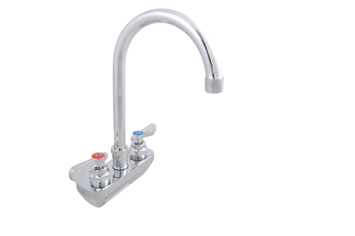 John Boos PBF-4SM-5GLF Splash Mount Faucet - 6" Gooseneck Spout, 4" Centers-cityfoodequipment.com