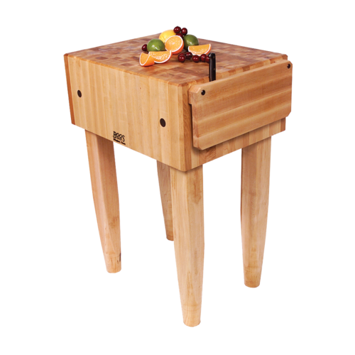 John Boos PCA3 10" Maple Top Butcher Block Work Table - 24"L x 24"D-cityfoodequipment.com