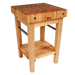 John Boos PPB3624 4" Maple Top Butcher Block Work Table w/ Undershelf- 36"L x 24"D-cityfoodequipment.com