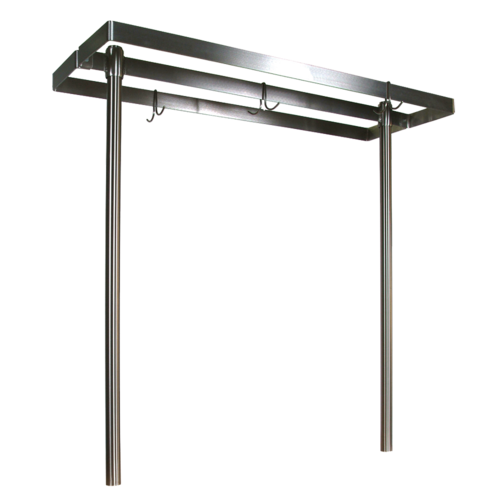 John Boos PRG48 Cucina Pot Rack, Stainless, 15 Hooks, 48"Wide x 48"H-cityfoodequipment.com