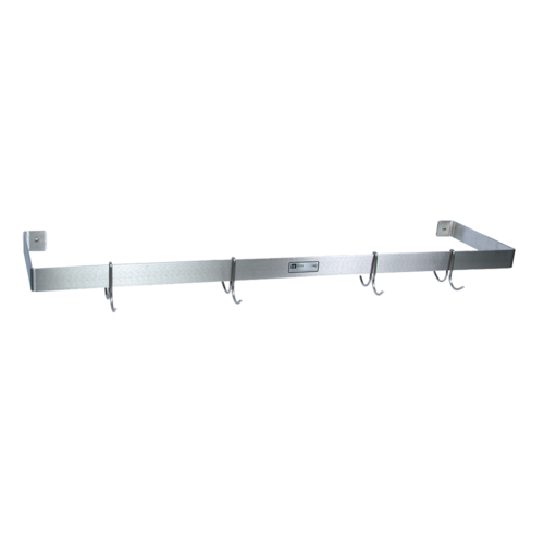 John Boos PRW12 60" Wall-Mount Pot Rack w/ (5) Double Hooks, Stainless Steel-cityfoodequipment.com