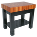 John Boos RN-BF Bloc de Foyer Table, 5" Thick End Grain American Cherry, Black Base, 36 x 24-cityfoodequipment.com