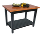 John Boos RN-C4836-S Le Classique Table, 1 1/2" Edge Grain Cherry, Black Base, 1 Shelf, 48 x 36"-cityfoodequipment.com