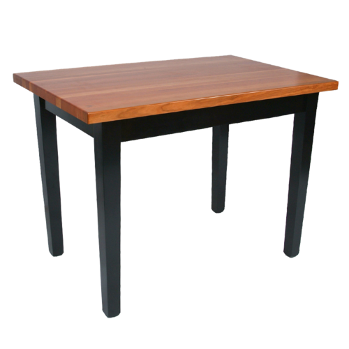 John Boos RN-C6030 Le Classique Table, 1 1/2" Edge Grain American Cherry, Black Base, 60 x 30"-cityfoodequipment.com