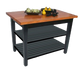 John Boos RN-C6030-2S Le Classique Table, 1 1/2" Edge Grain Cherry, Black Base, 2 Shelves, 60 x 30"-cityfoodequipment.com