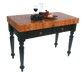 John Boos RN-LR05 Le Rustica Table, 4" Thick End Grain Cherry Block, Black Base, 48 x 24"-cityfoodequipment.com
