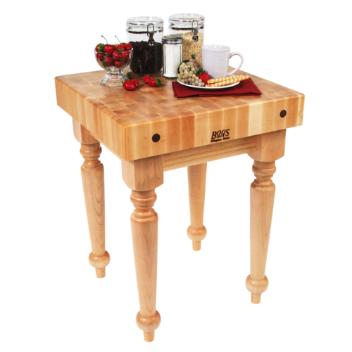 John Boos SARB1-M 4" Maple Top Butcher Block Work Table - 24"L x 24"W-cityfoodequipment.com