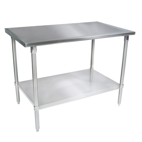 John Boos ST4-2436SSK 36" 14 ga Work Table w/ Undershelf & 300 Series Stainless Flat Top-cityfoodequipment.com