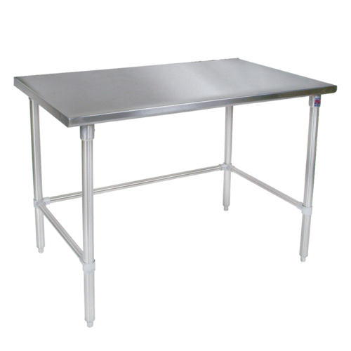 John Boos ST4-2472GBK 72" 14 ga Work Table w/ Open Base & 300 Series Stainless Flat Top-cityfoodequipment.com