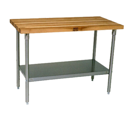 John Boos SNS10 1 3/4" Maple Top Work Table w/ Undershelf, 72"L x 30"D-cityfoodequipment.com