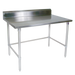 John Boos ST4R5-2448GBK 48" 14 ga Work Table w/ Open Base & 300 Series Stainless Top, 5" Backsplash-cityfoodequipment.com