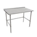 John Boos ST6R1.5-3660SBK-X 60" 16 ga Work Table w/ 300 Series Stainless Top, 1 1/2" Backsplash-cityfoodequipment.com