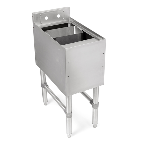 John Boos UBDS-1812-X Underbar Dump Sink w/ Stainless Steel Legs, 12"W x 18"D x 32 1/2"H-cityfoodequipment.com