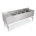 John Boos UBS4-2196-2D24-X 96" 4 Compartment Underbar Sink w/ 10"L x 14"W Bowls, 10" Deep-cityfoodequipment.com