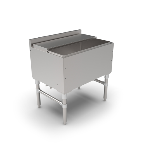 John Boos UBIB-2130-CP10-X 30" Underbar Ice Bin/Cocktail Unit w/ 10 Circuit Cold Plate - 21"D x 32 1/2"H, Stainless-cityfoodequipment.com