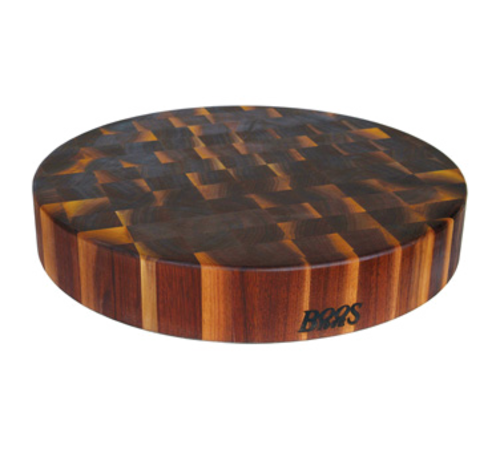 John Boos WAL-CCB183-R Walnut Chopping Block, Non-Reversible, End Grain, 18" Dia x 3" Thick-cityfoodequipment.com