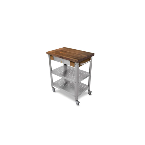John Boos WAL-CUCE30 Cart w/ Walnut Top & (2) Shelves, 20x30x35"-cityfoodequipment.com