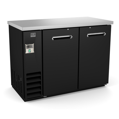 Kelvinator Commercial KCHBB48S (738269) 50" Bar Refrigerator - 2 Swinging Solid Doors, Black, 115v-cityfoodequipment.com