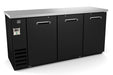 Kelvinator Commercial KCHBB72S 73 1/8" Bar Refrigerator - 3 Swinging Solid Doors, Black, 115v-cityfoodequipment.com